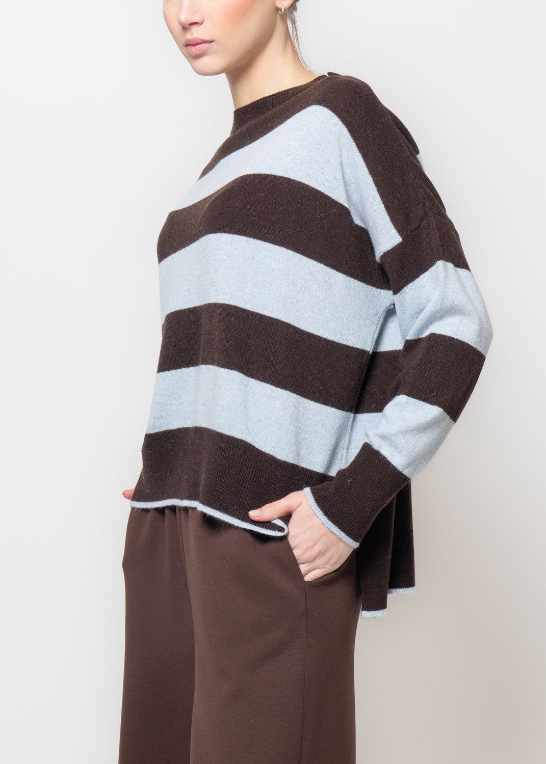 Maglia a righe misto cashmere