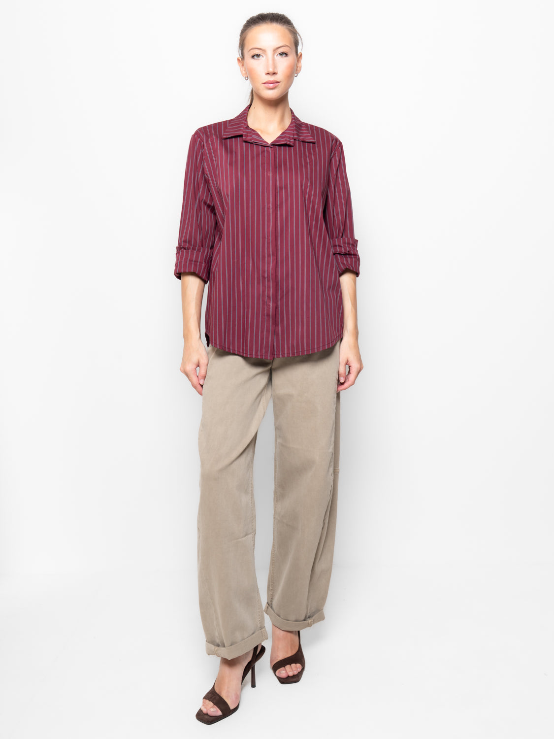 Camicia gessata oversize