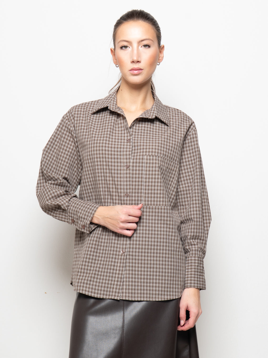 Camicia a quadri maniche corte