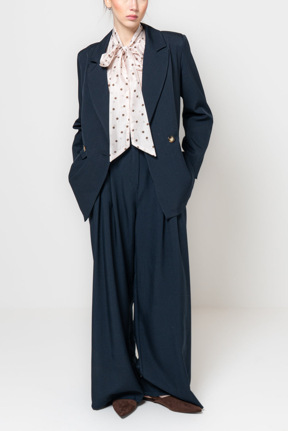 Pantaloni palazzo con pinces