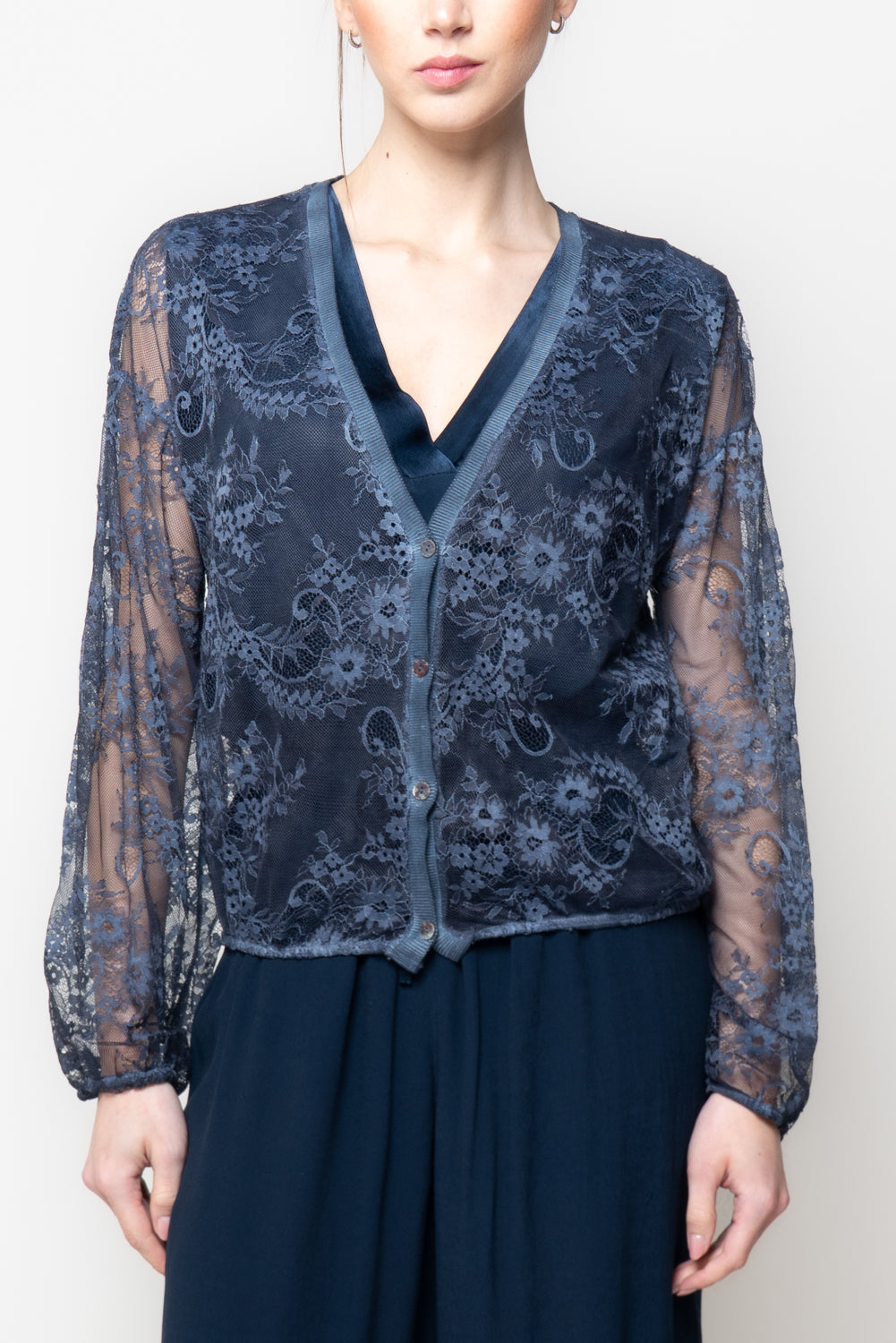 Cardigan in pizzo