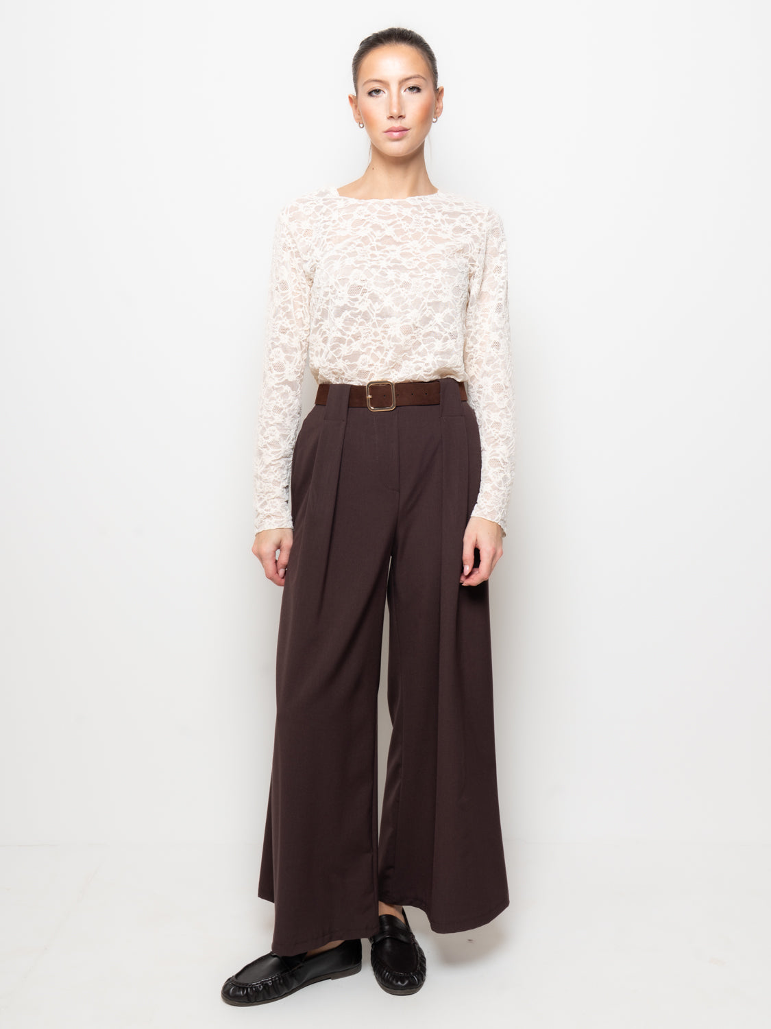 Pantalone palazzo con cintura