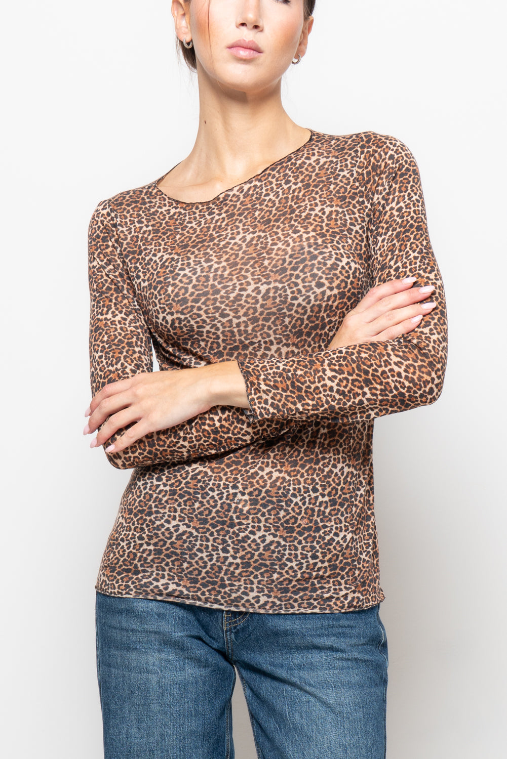 T shirt in misto cashmire