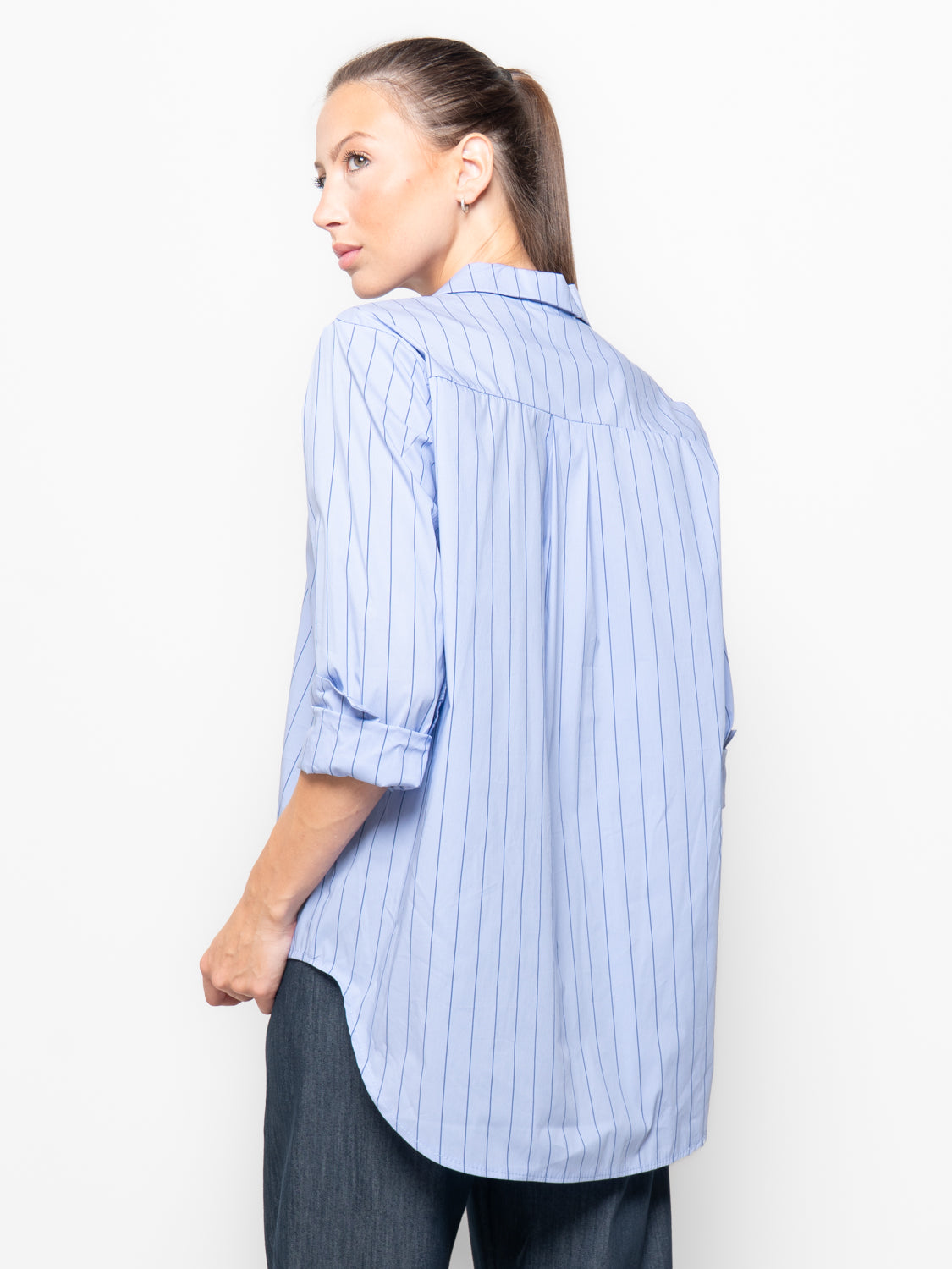 Camicia gessata oversize