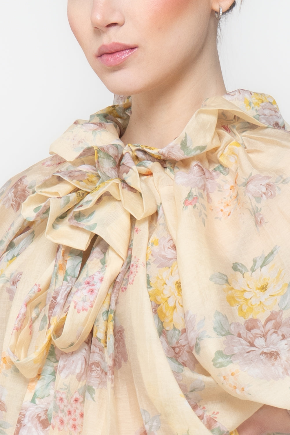 Blusa Floreale con Maxi Fiocco