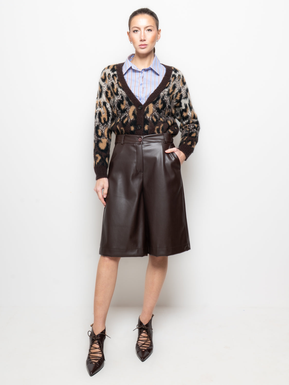Cardigan leopardato