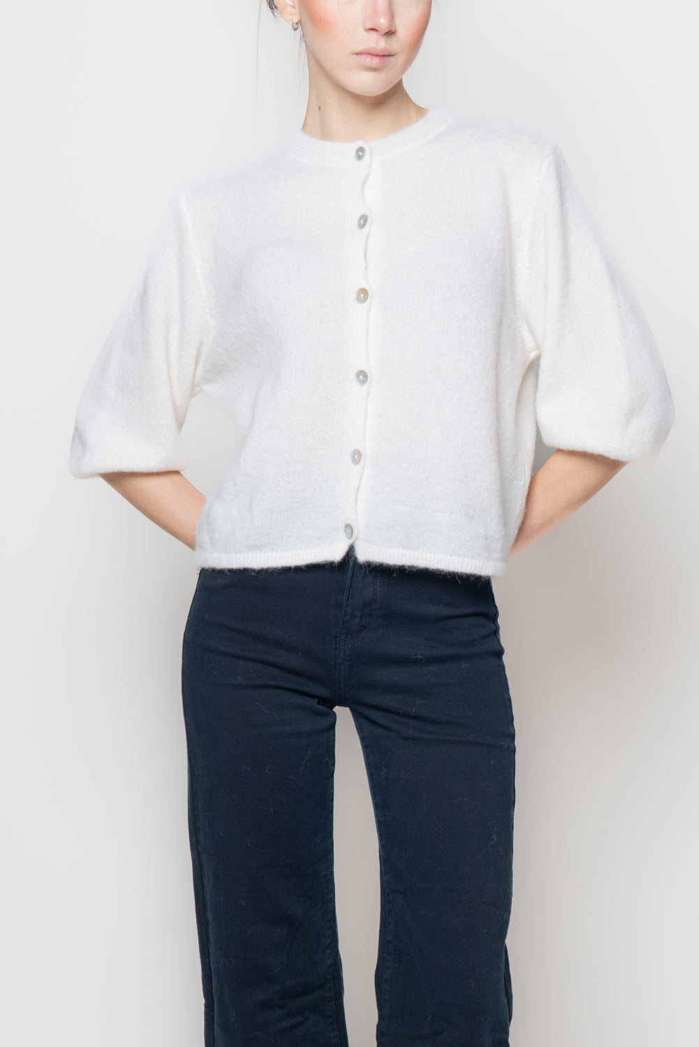 Cardigan con manica volume