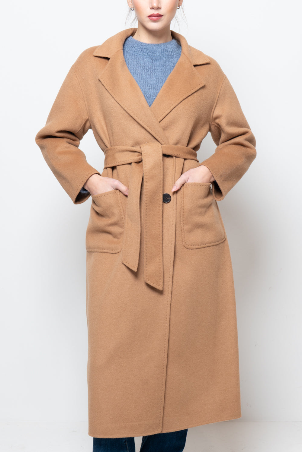 Cappotto doppiopetto misto lana