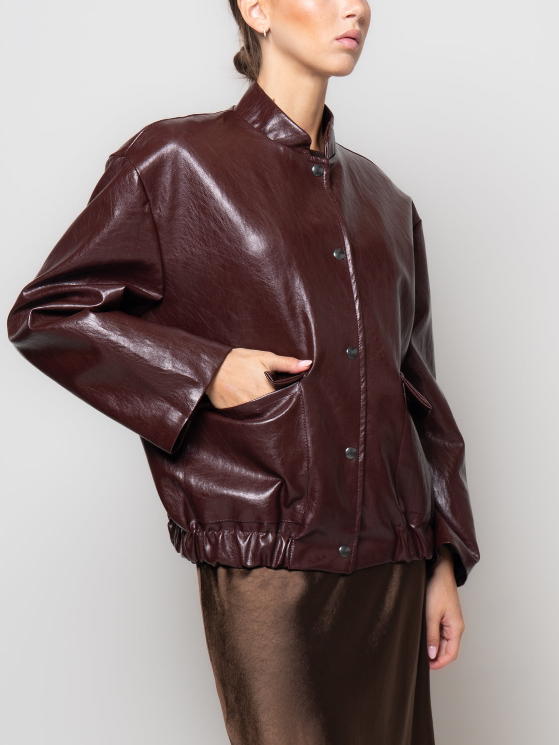 Bomber ecopelle lucida