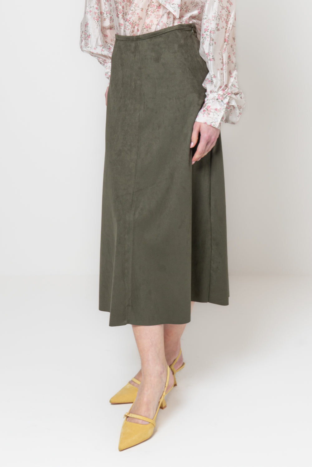 Lunguette a trapezio in suede