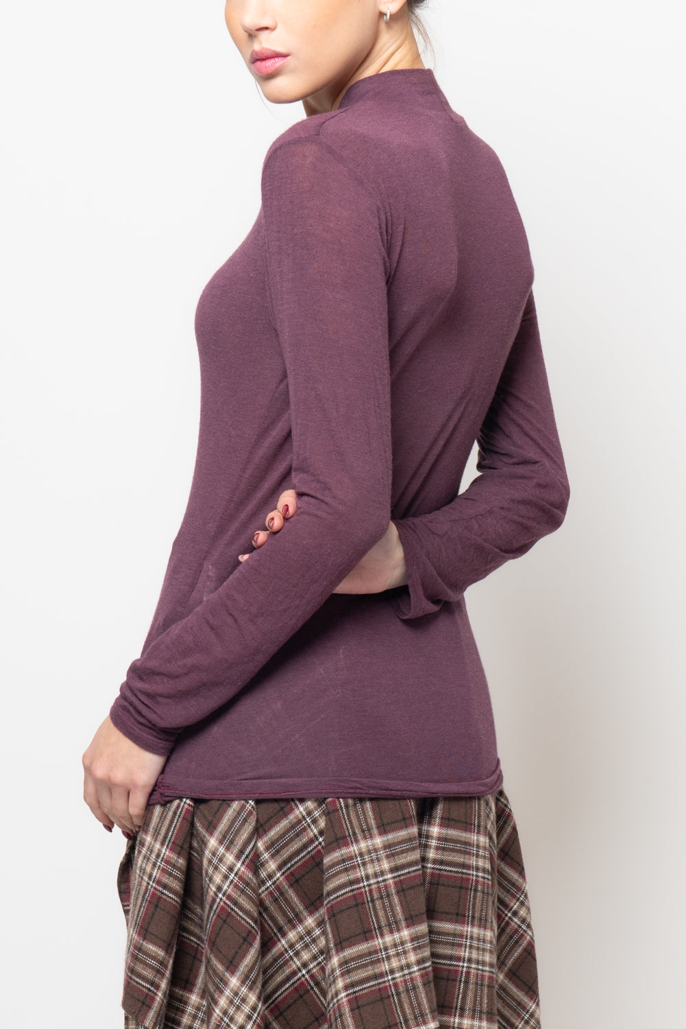 Maglia basic rappresa al collo