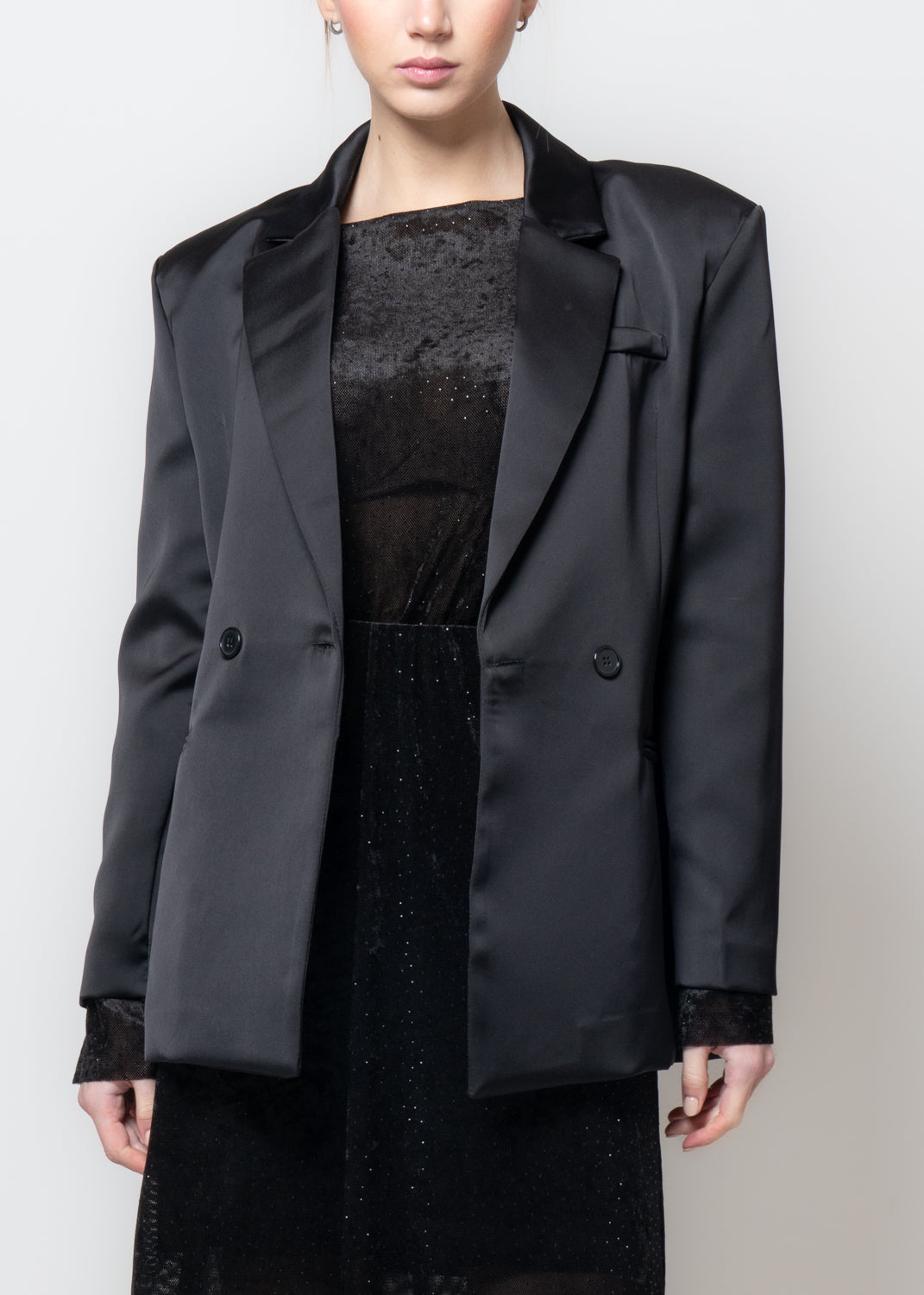 Giacca in raso sfiancata