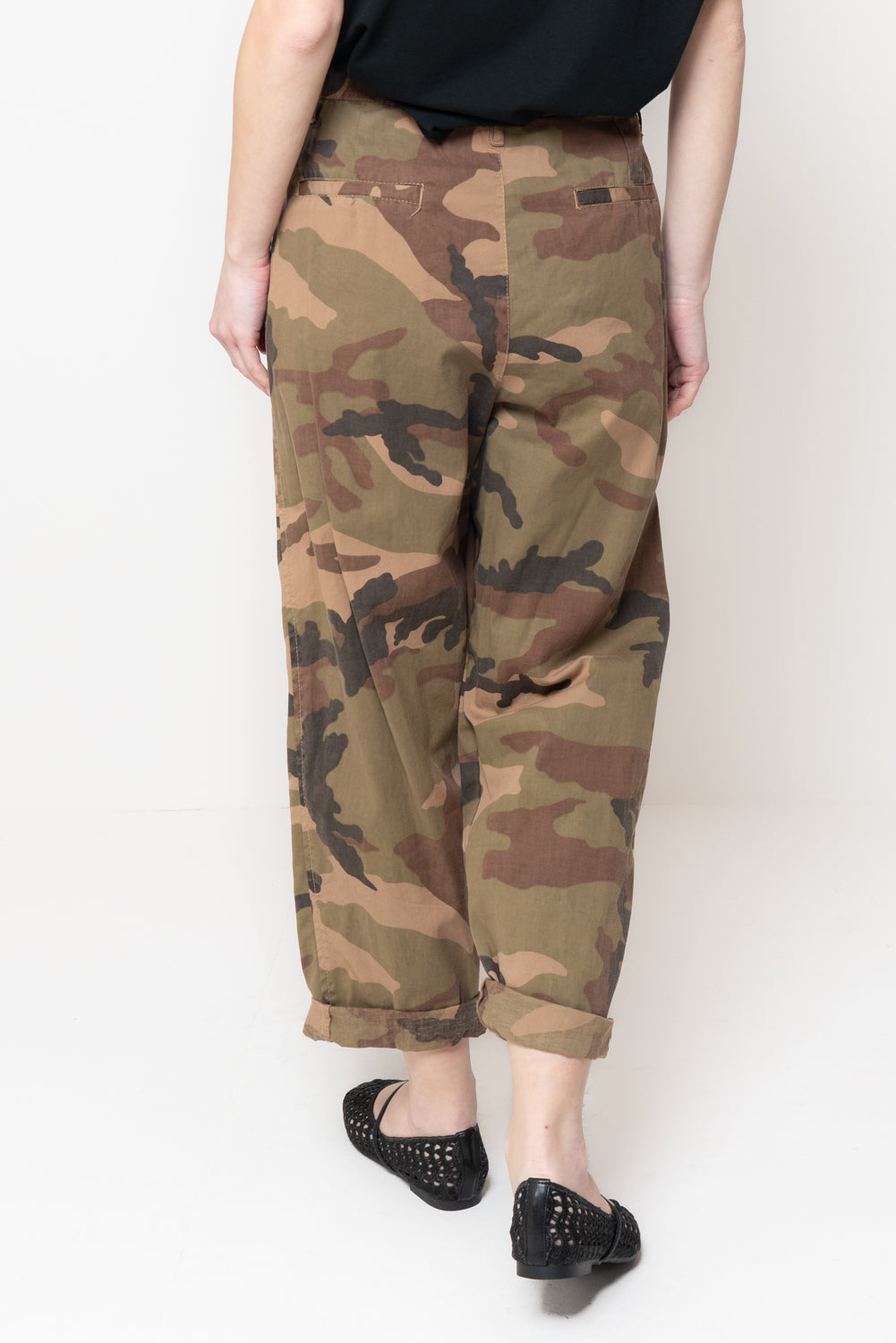 Pantaloni camouflage in cotone