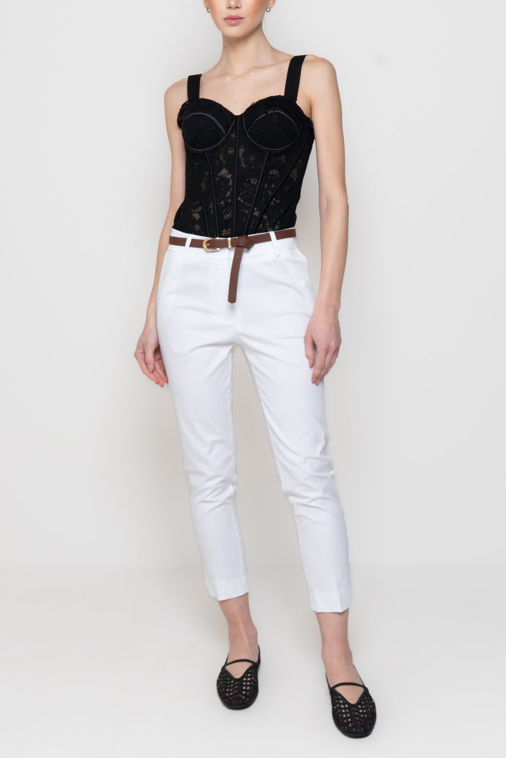 Pantalone a Sigaretta con Cintura Sottile