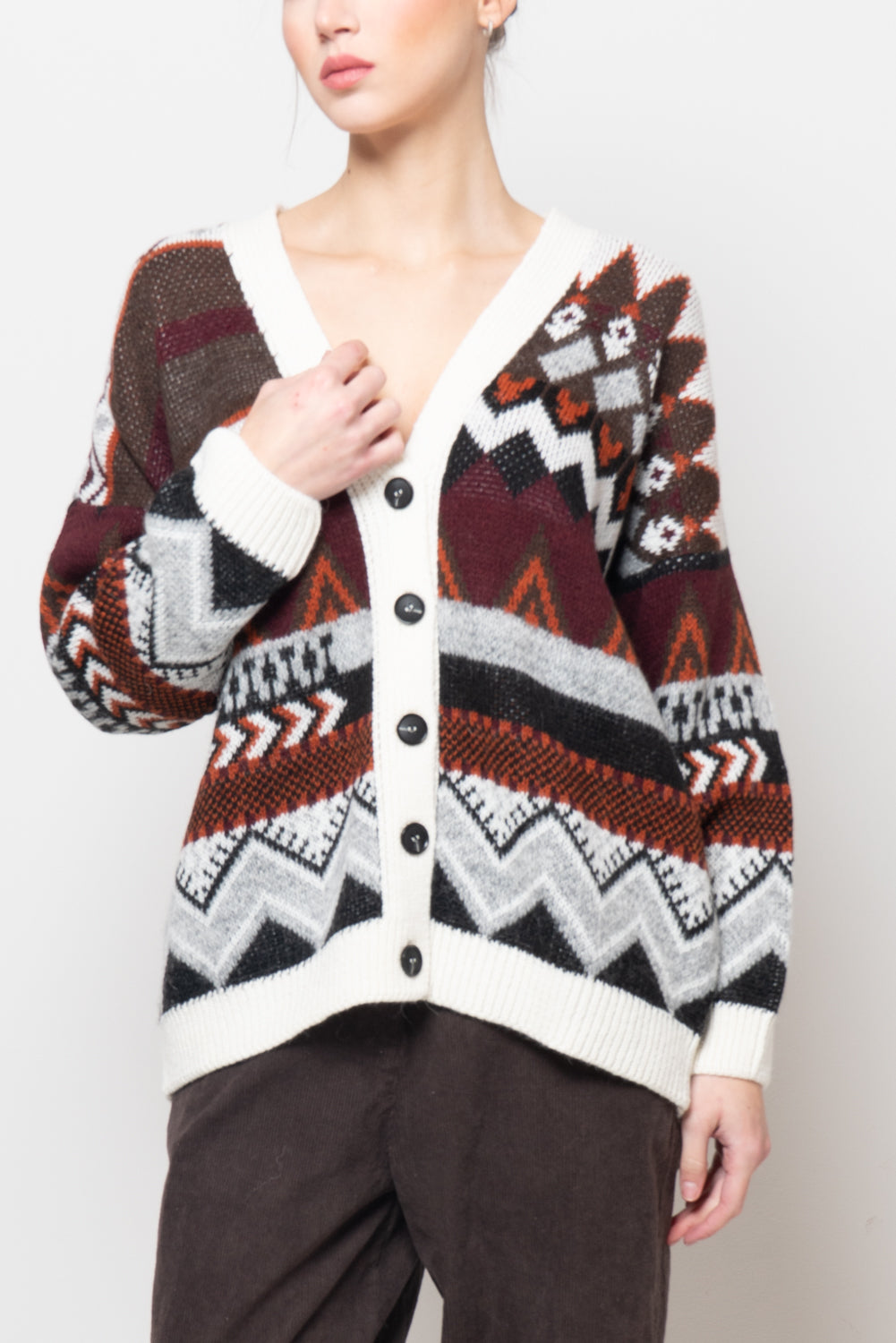 Cardigan fantasia etnica