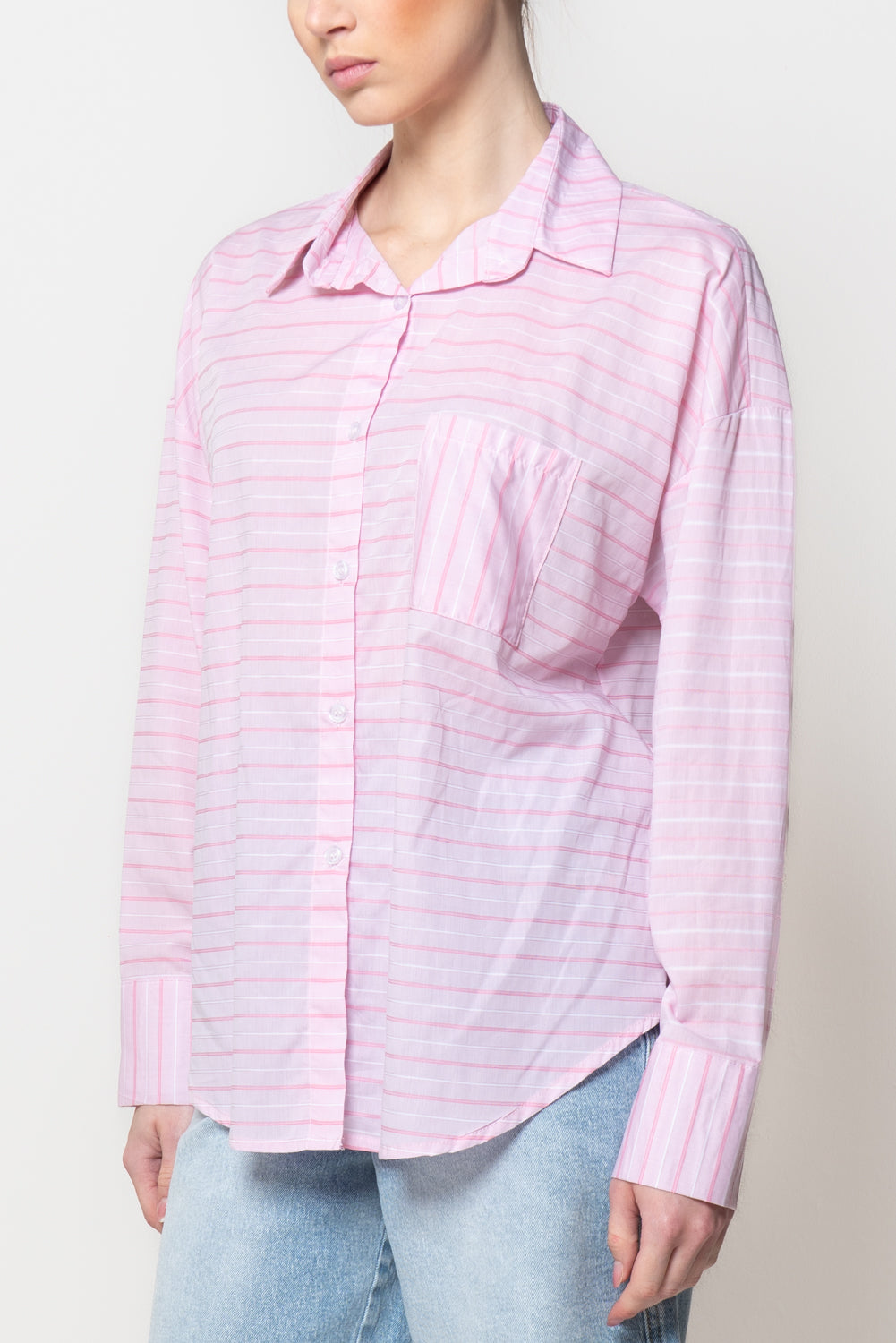 Camicia Oversize a Righe Sottili