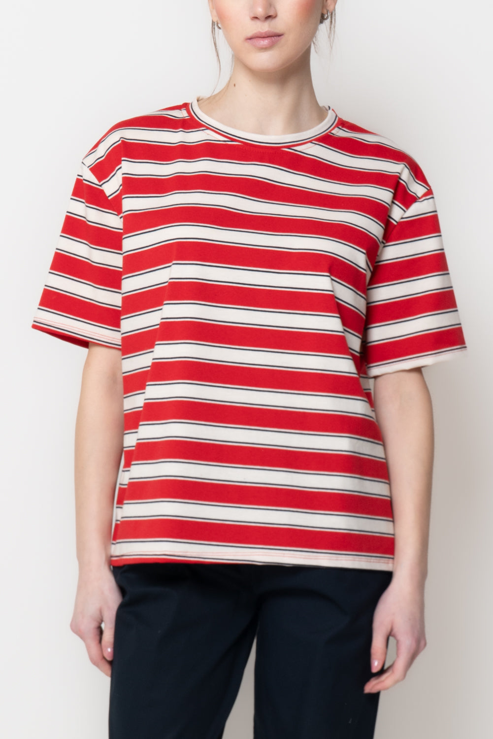 T-shirt Oversize a Righe Orizzontali