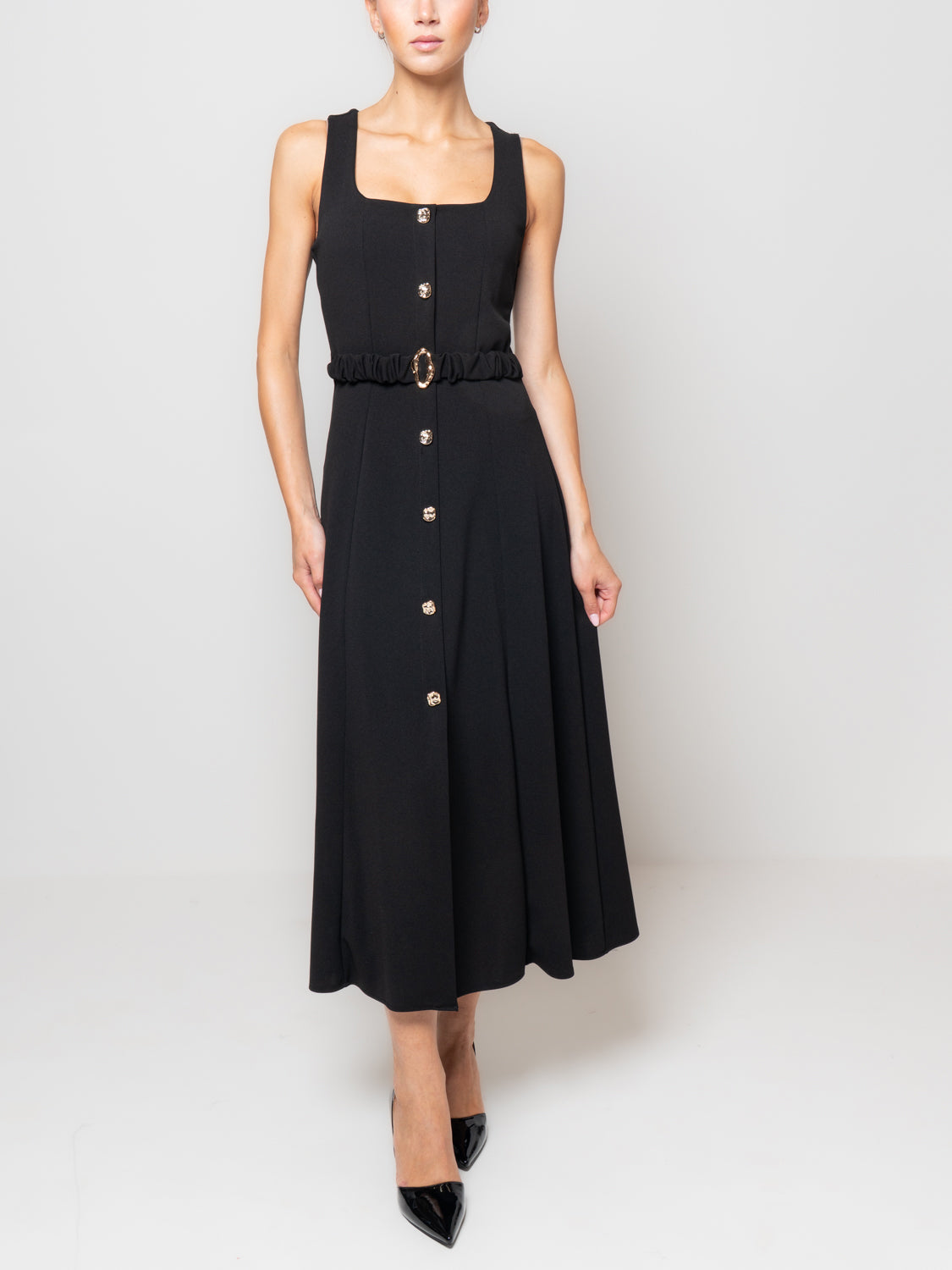 Abito con bottoni argento