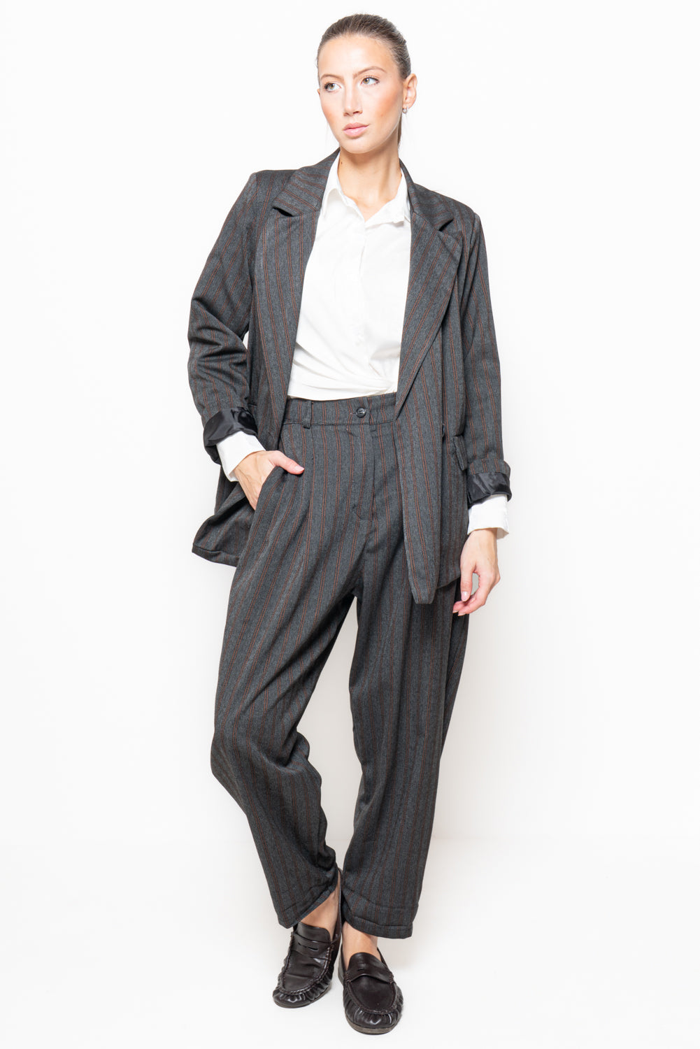 Blazer gessato doppiopetto