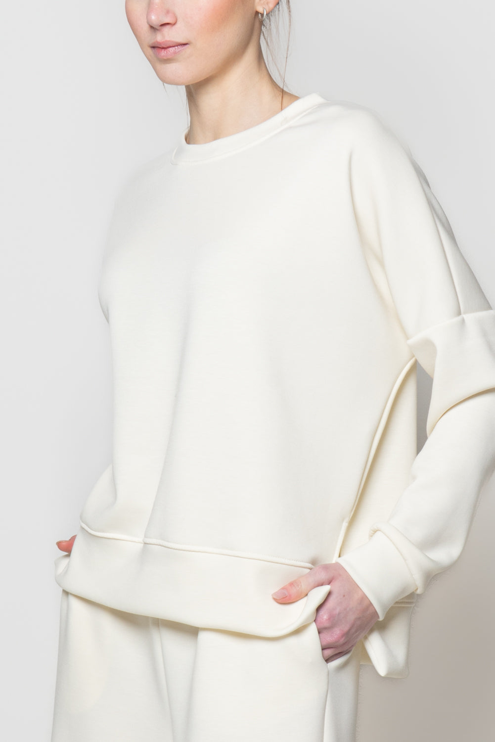 Felpa in neoprene con spacchi laterali