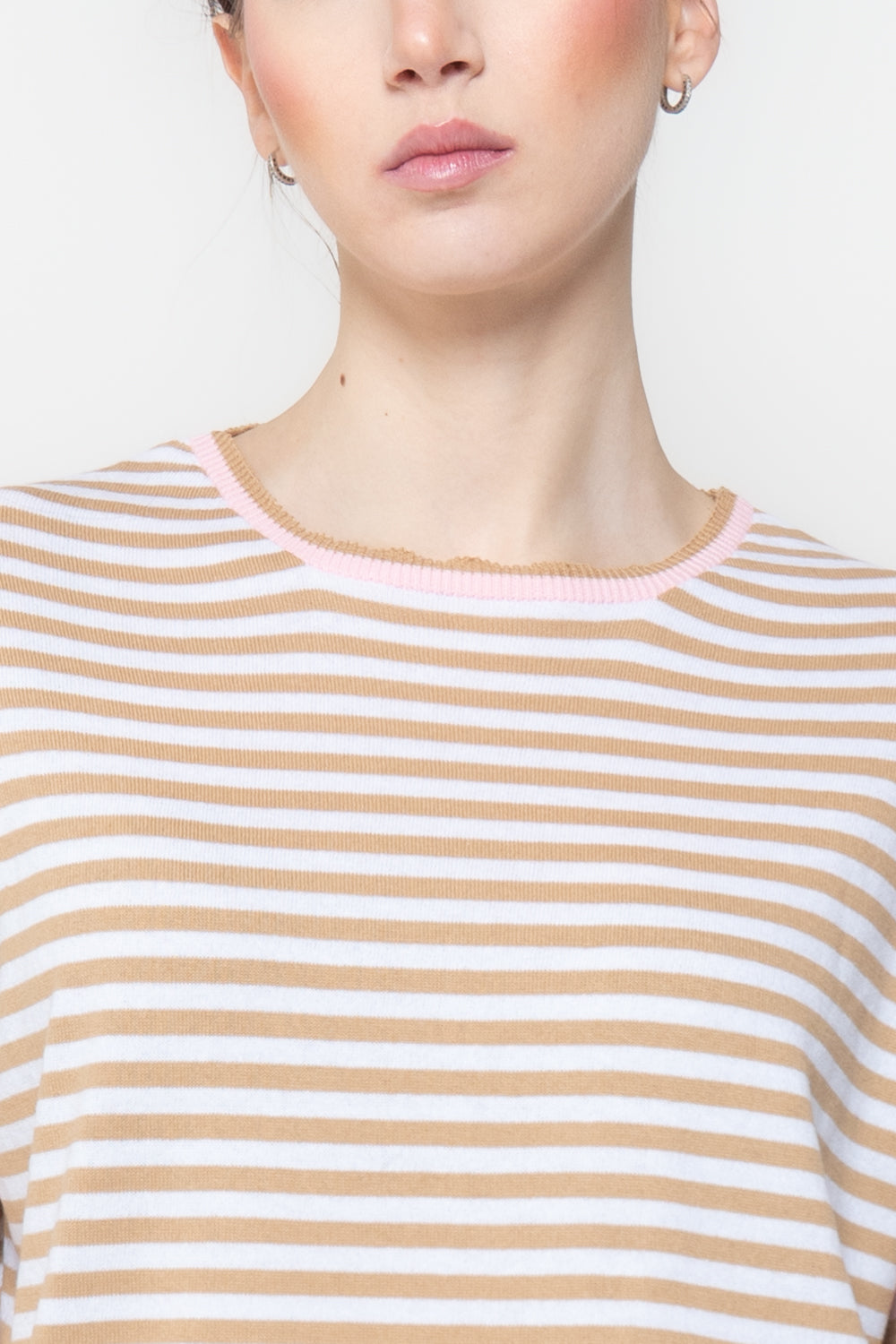 T-shirt in maglia a righe in cotone