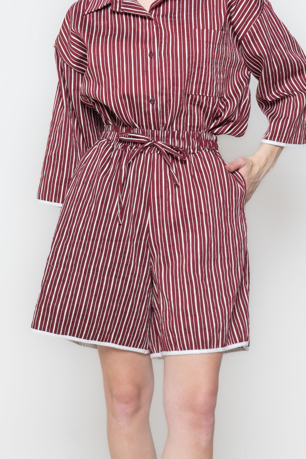 Shorts a Righe con Coulisse