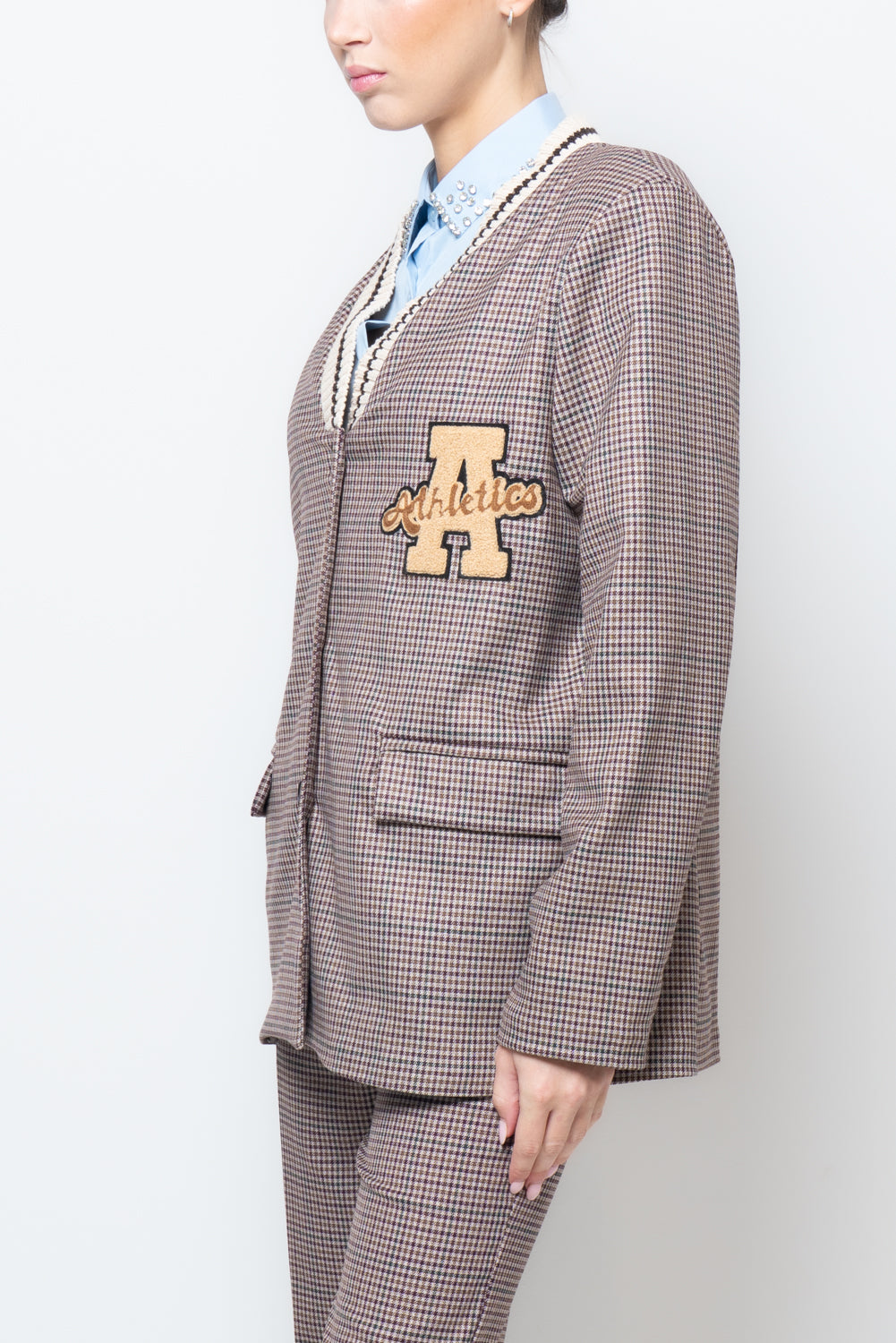 Giacca a cardigan in pied de poule