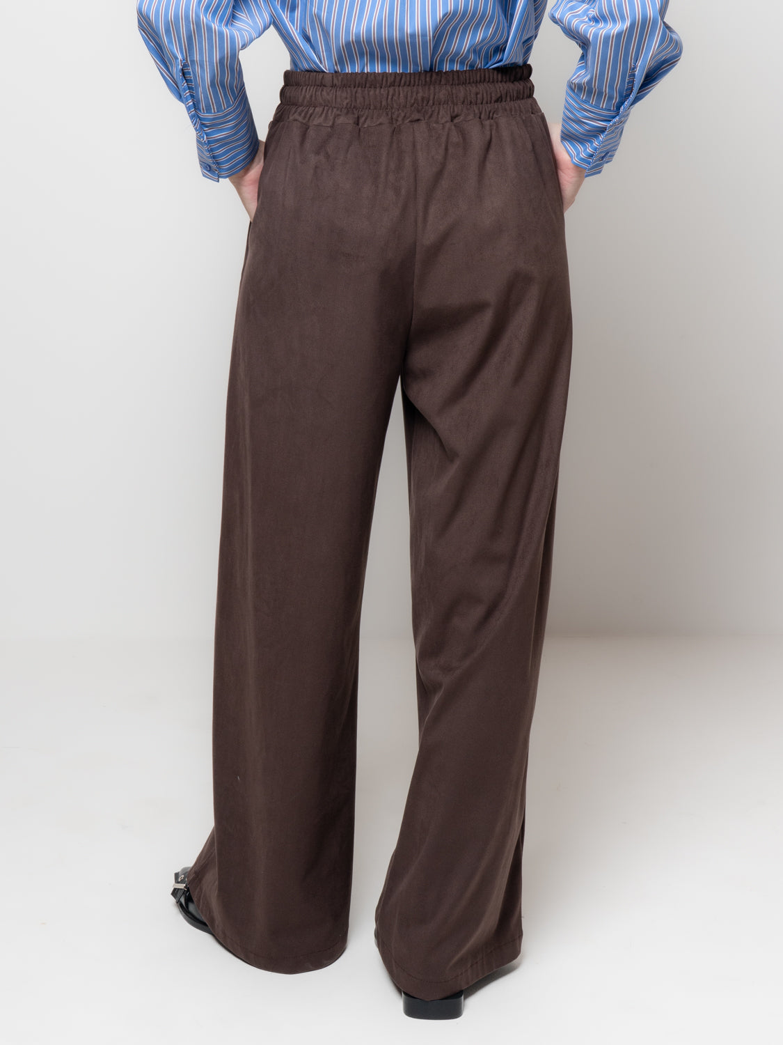Pantalone palazzo effetto suede