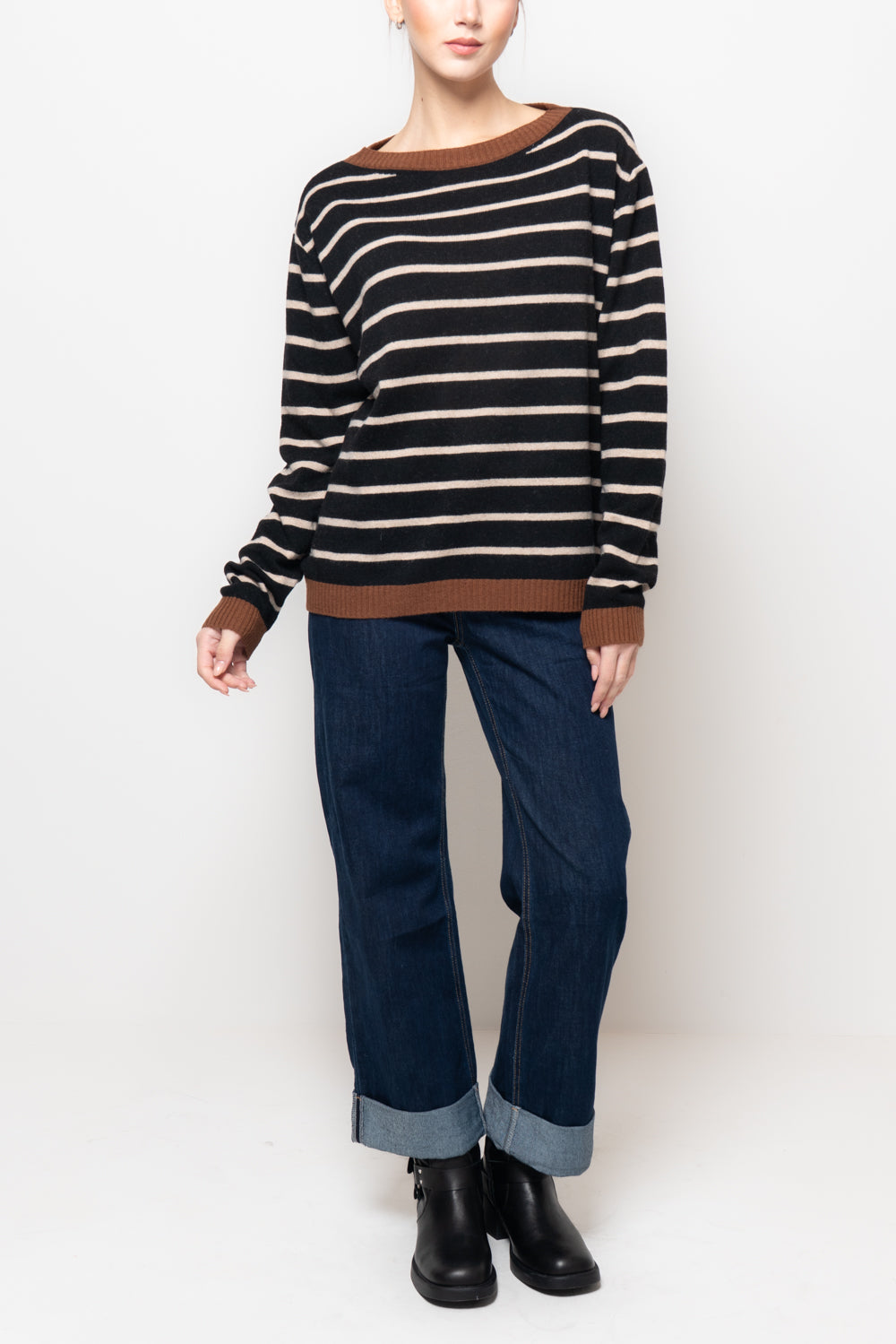 Maglia a scatola a righe