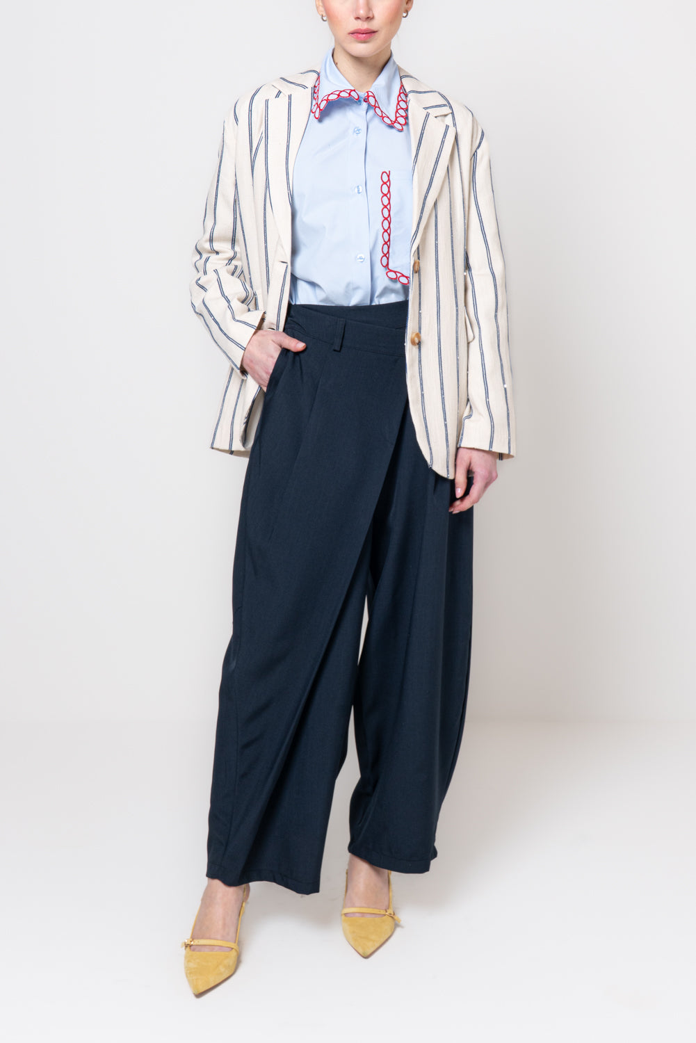 Giacca a righe con pailettes