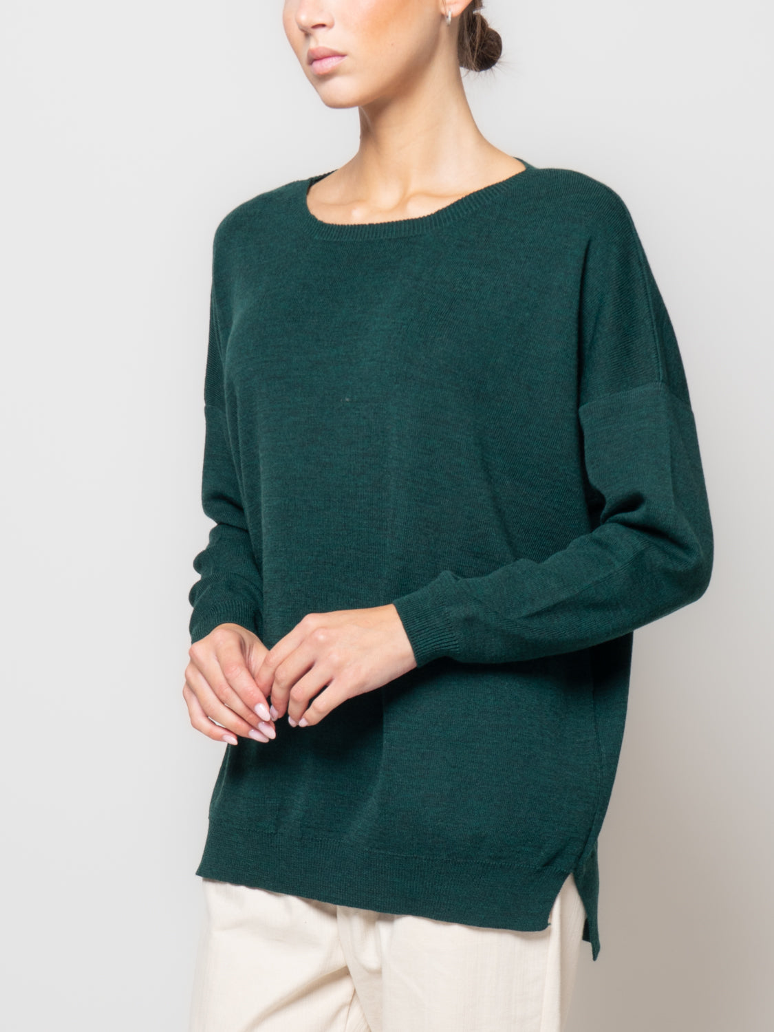 Maglia over misto lana