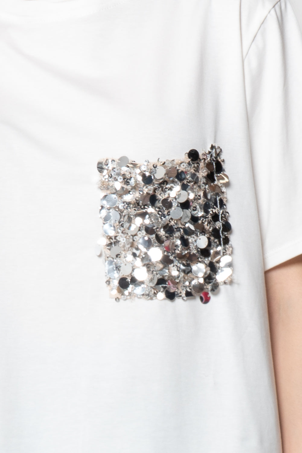 T-shirt con Tasca Paillettes