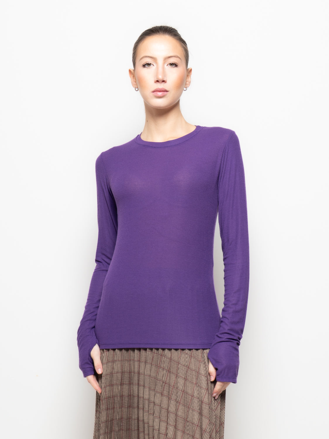 Maglia a costine con foro