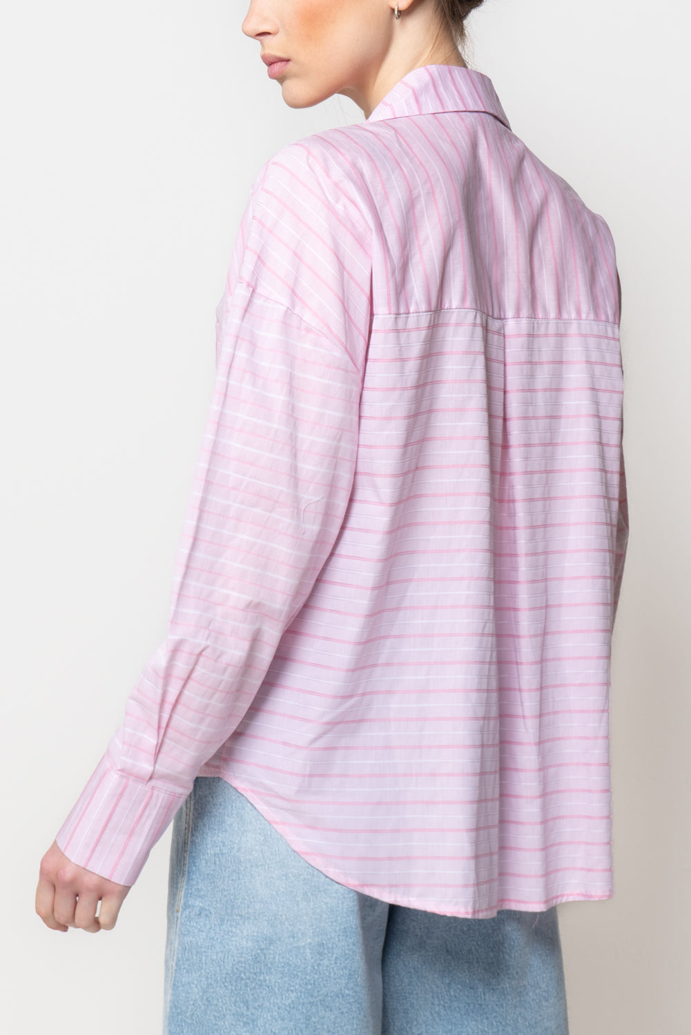 Camicia Oversize a Righe Sottili