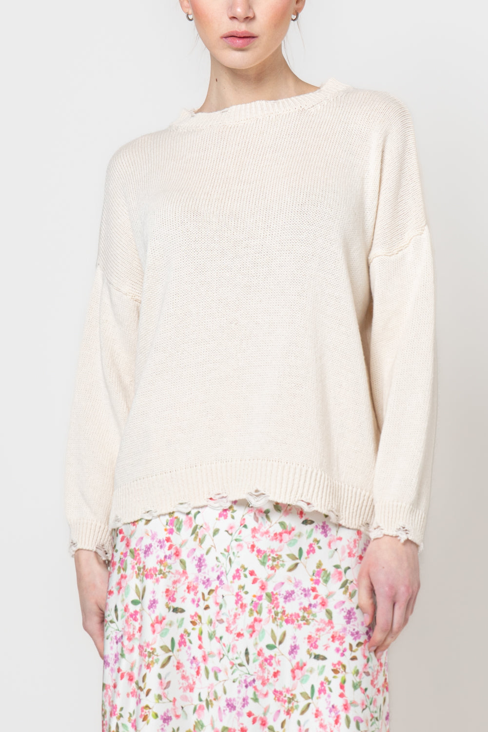 Maglia con profili sdruciti