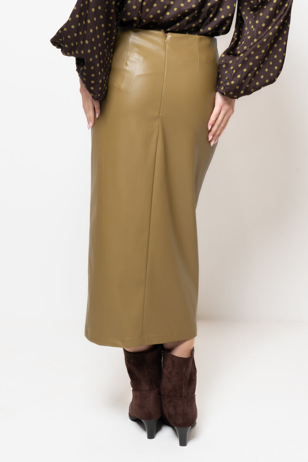 Gonna in ecopelle rappresa