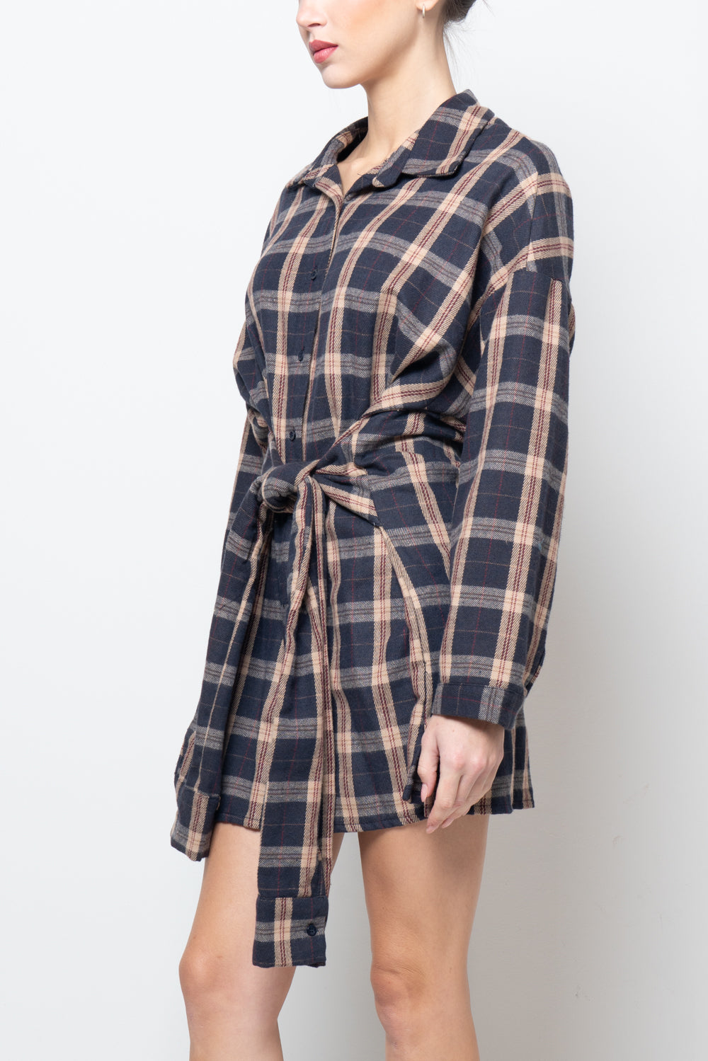 Abito a quadri con fusciacca