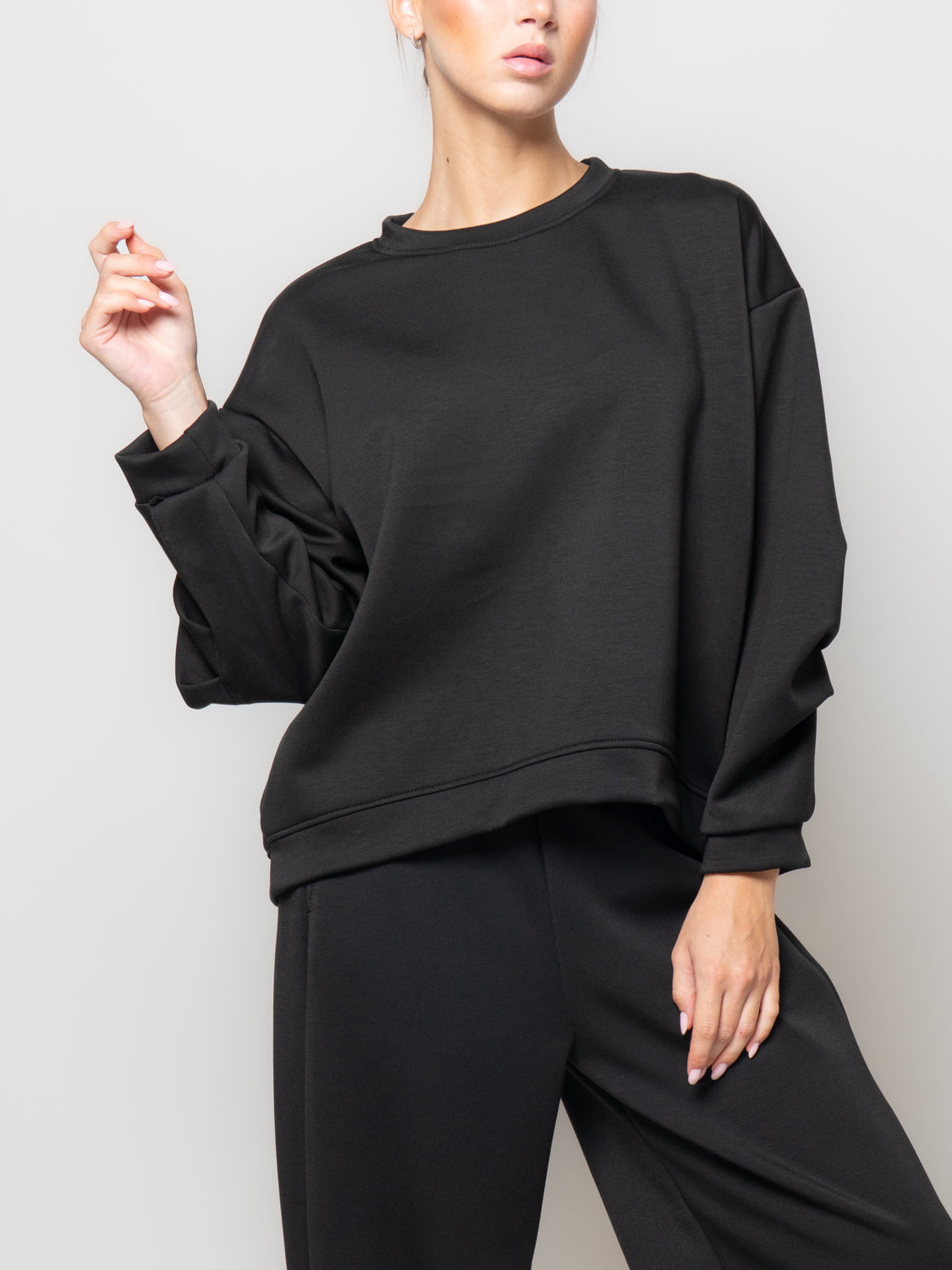 Felpa in neoprene con manica rappresa