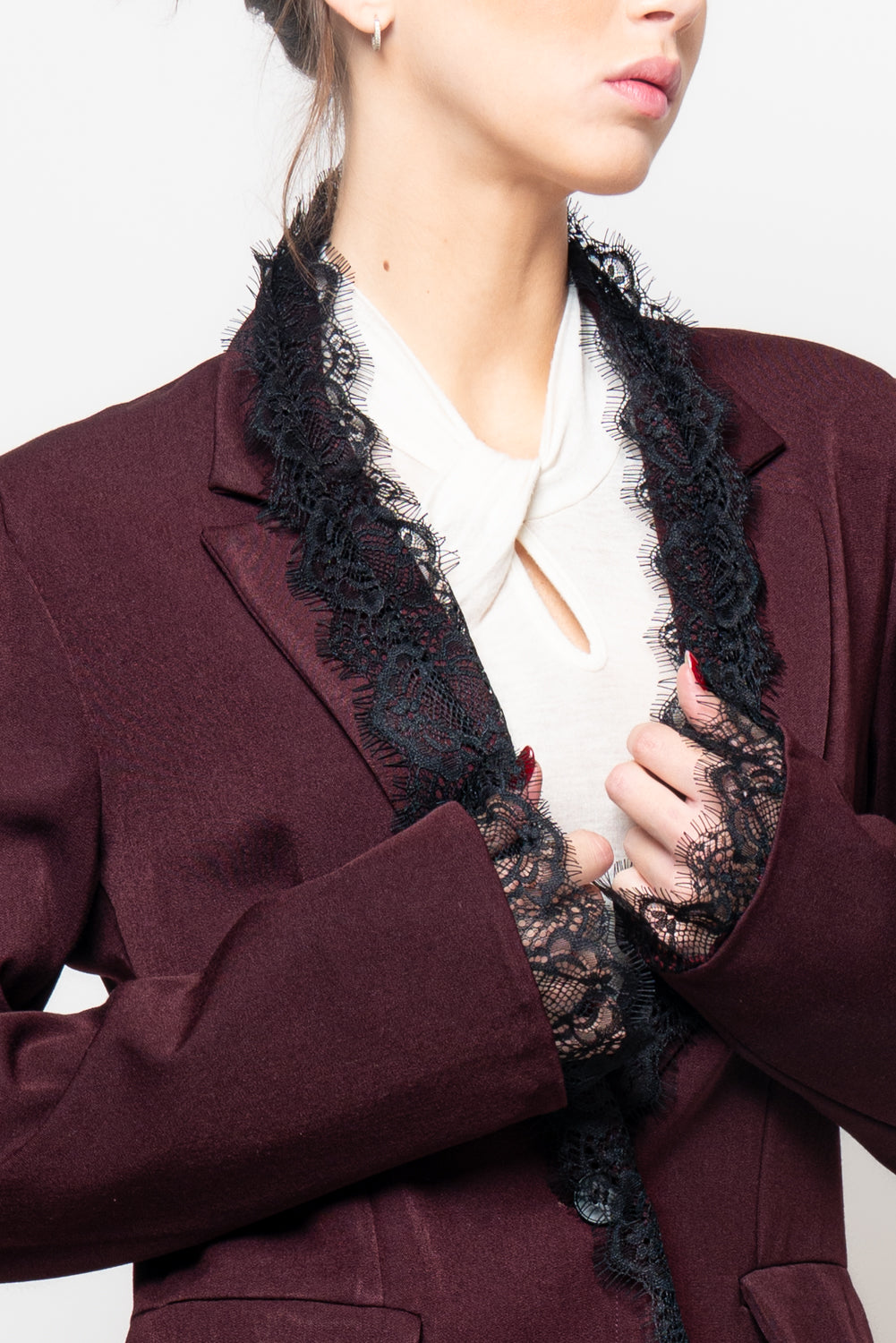 Giacca con profili in pizzo