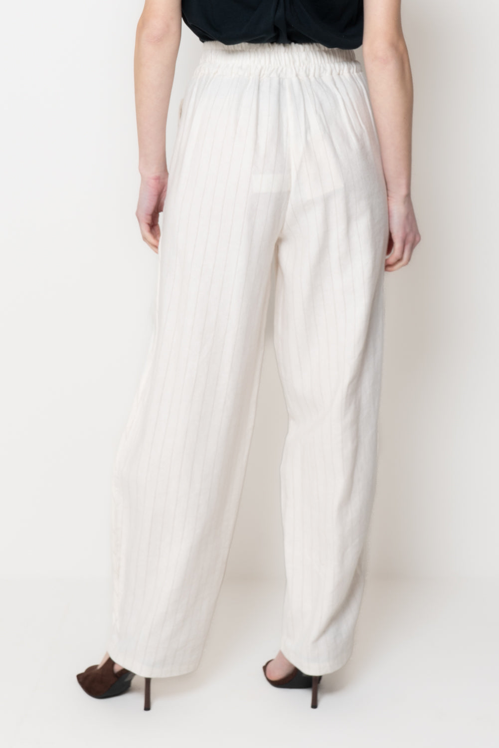 Pantalone Barrel-Leg Gessato