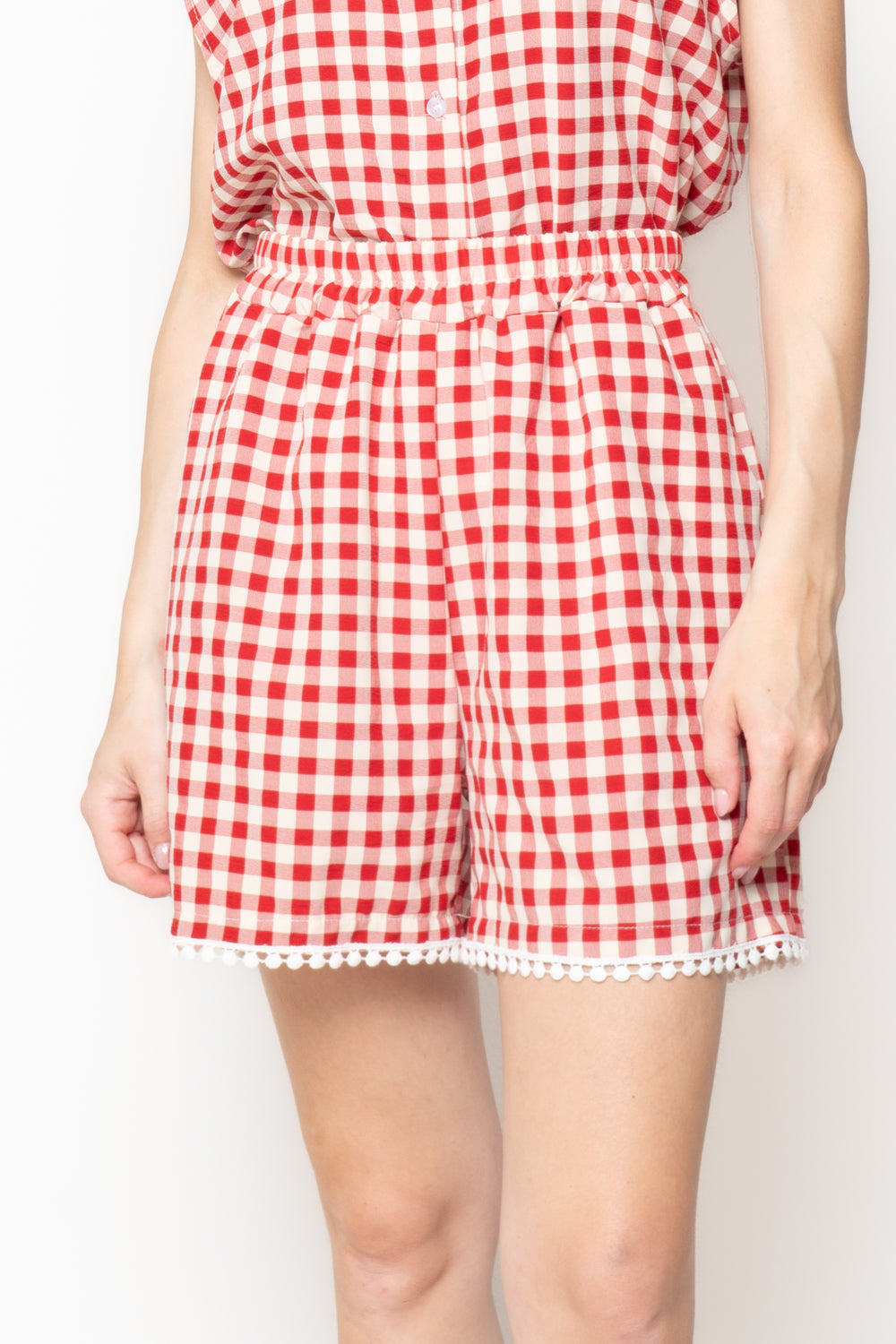 Camicia smanicata in Fantasia Vichy