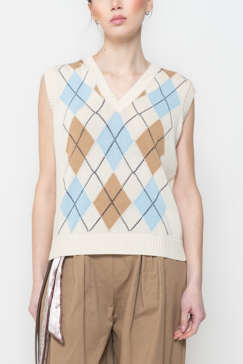 Gilet in Maglia a Rombi