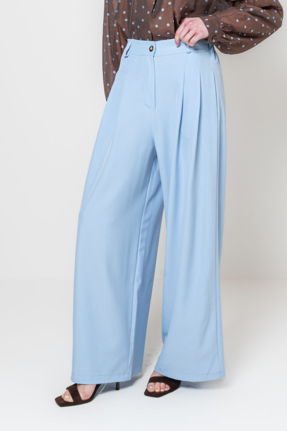 Pantaloni palazzo con pinces