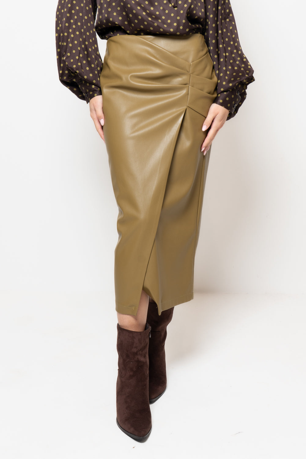 Gonna in ecopelle rappresa