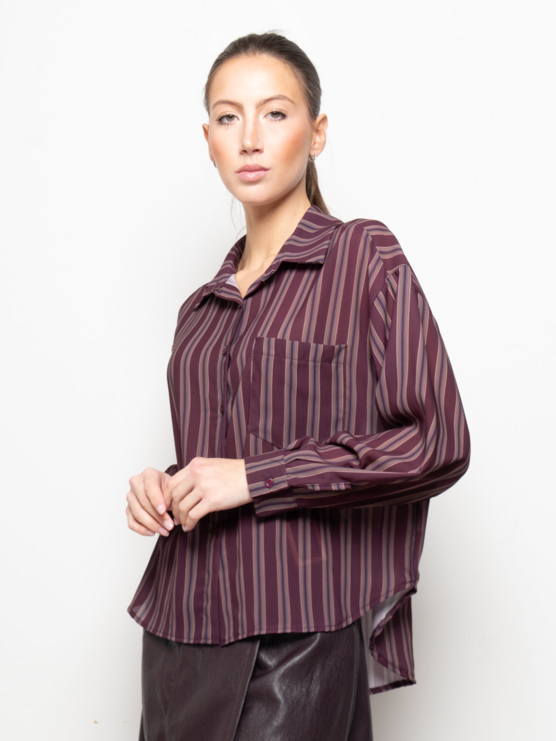 Camicia a righe con taschino