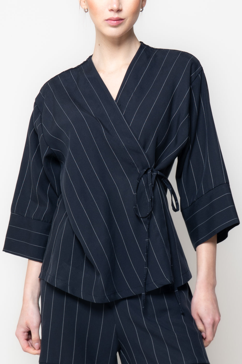 Blusa a Portafoglio Gessata