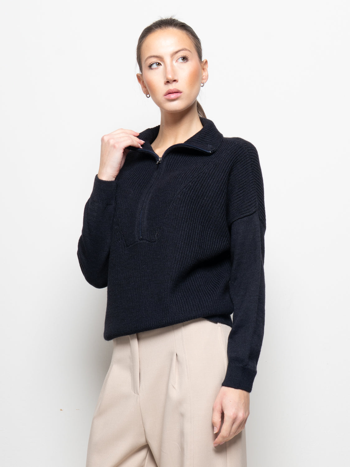 Maglione con collo a zip