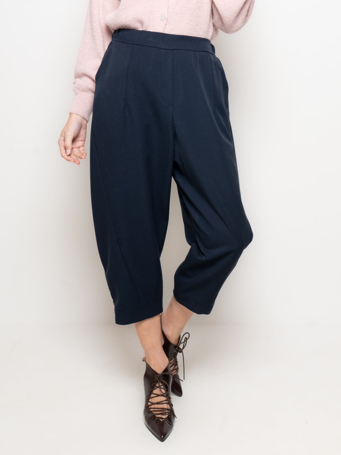 Pantalone baggy vita alta