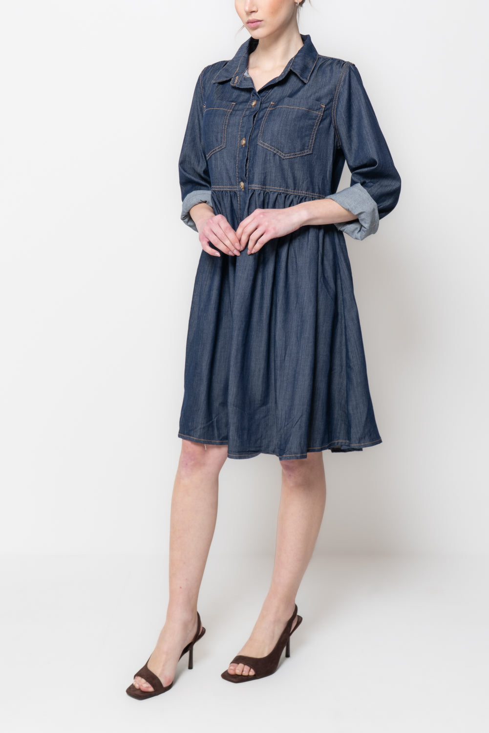 Abito a camicia in chambray