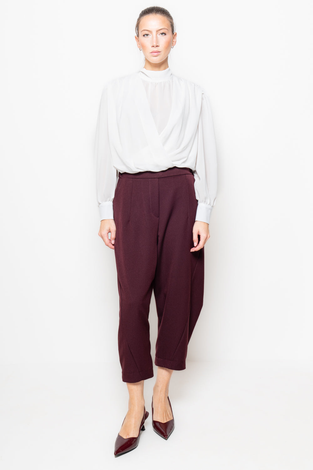 Pantalone baggy vita alta